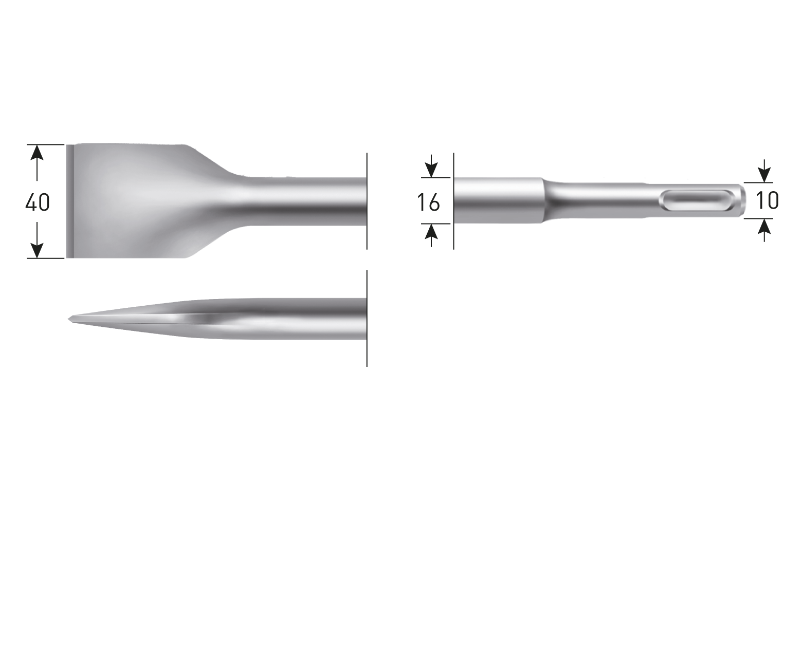 SDS-plus Thunder spadebeitel 40mm