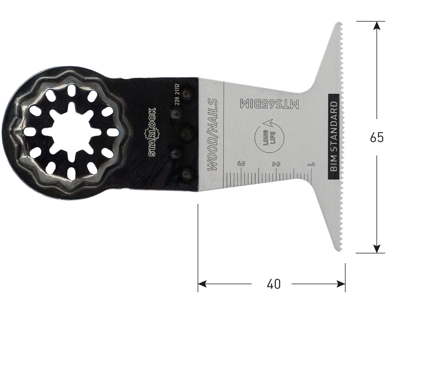Starlock lame plongeante BiM, type MTS65bi, 65x50 mm